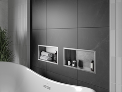Mexen X-Wall-R niche plank met flens 45 x 20 cm, inox - 1910452010