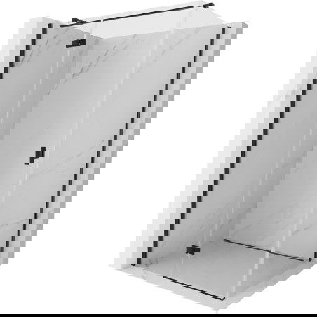 Mexen Mist-H T cabina doccia apribile sinistra 115 x 90 cm, trasparente, nera - 8A5T-115-090-70-00-L