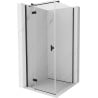 Mexen Mist H T cabine de douche battante gauche 95 x 95 cm, transparente, noire - 8A5T-095-095-70-00-L