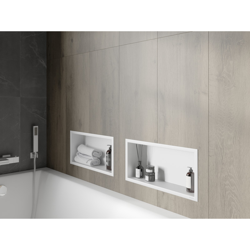 Mexen X-Wall-R étagère encastrée avec collerette 45 x 20 cm, blanche - 1920452010