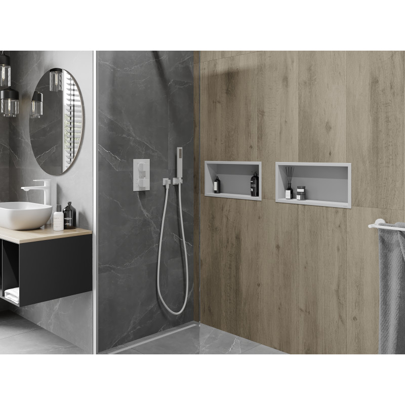 Mexen X-Wall-R Nischenregal mit Flansch 45 x 20 cm, weiß - 1920452010