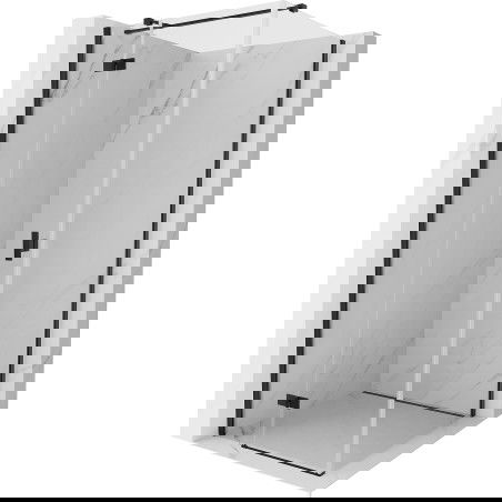 Mexen Mist H T Duschkabine schwenkbar links 100 x 100 cm, transparent, schwarz - 8A5T-100-100-70-00-L