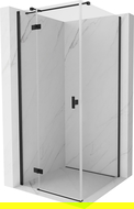Mexen Mist H T Duschkabine schwenkbar links 100 x 100 cm, transparent, schwarz - 8A5T-100-100-70-00-L