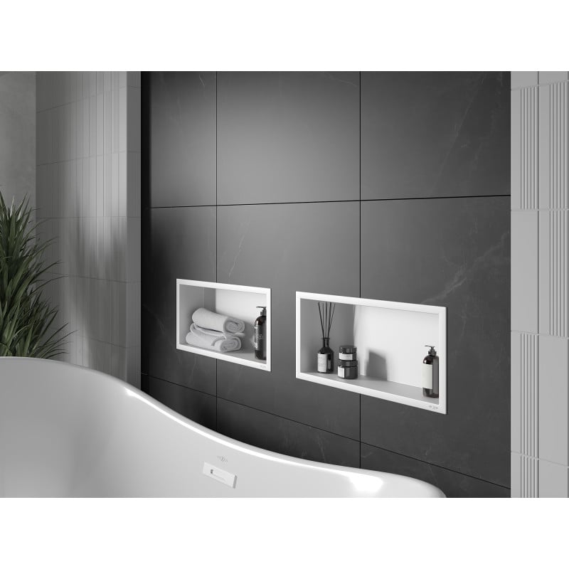 Mexen X-Wall-R prateleira embutida com flange 45 x 20 cm, branca - 1920452010