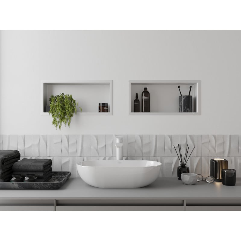 Mexen X-Wall-R prateleira embutida com flange 45 x 20 cm, branca - 1920452010