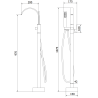 Mexen Veda freestanding bathtub faucet, gold - 75433-50