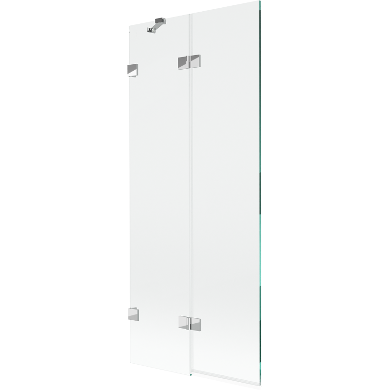 Mexen Lunar badwand 2-vleugelig links 80 x 150 cm, transparant, chroom - 897-080-100-01-00-L