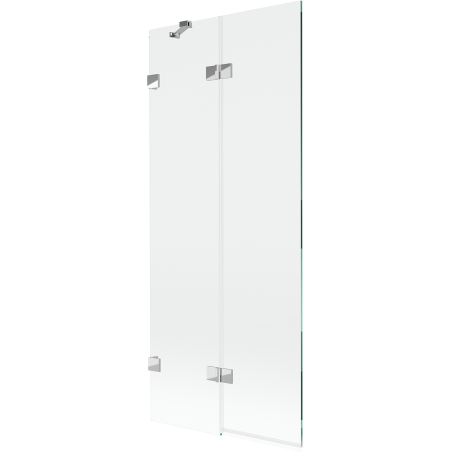 Mexen Lunar badwand 2-vleugelig links 80 x 150 cm, transparant, chroom - 897-080-100-01-00-L