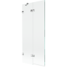 Mexen Lunar badwand 2-vleugelig links 80 x 150 cm, transparant, chroom - 897-080-100-01-00-L