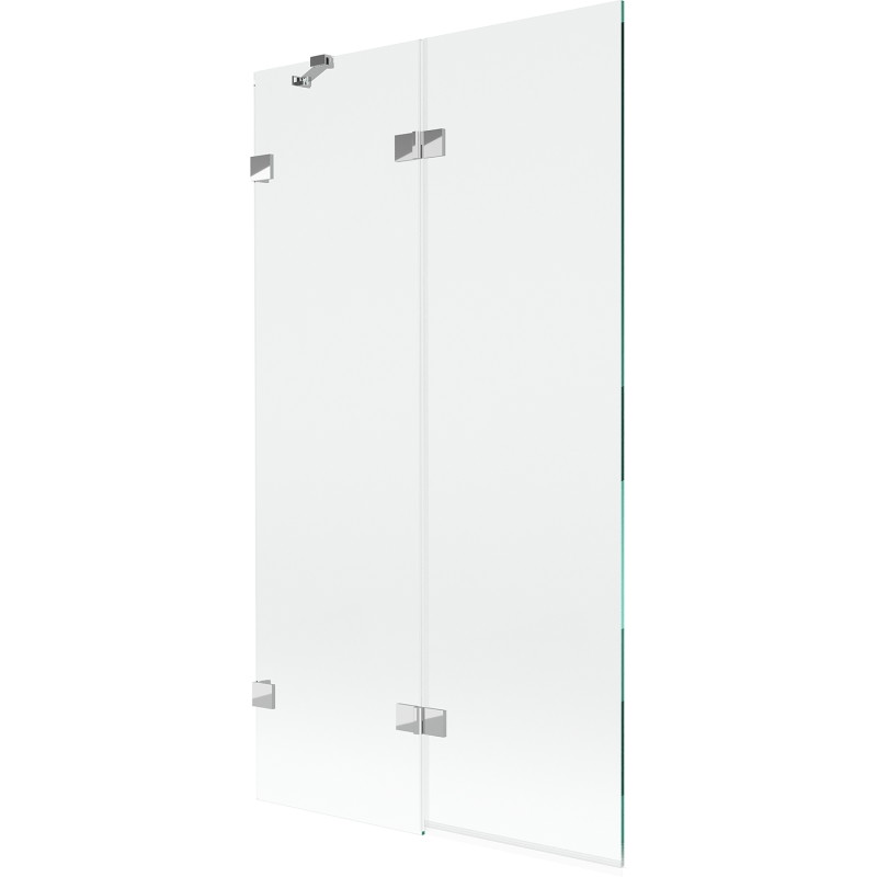 Mexen Lunar parawan nawannowy 2-skrzydłowy lewy 100 x 150 cm, transparent, chrom - 897-100-100-01-00-L