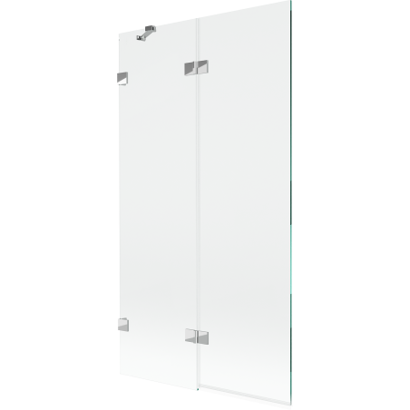 Mexen Lunar paravento da vasca da bagno a 2 ante sinistro 100 x 150 cm, trasparente, cromo - 897-100-100-01-00-L