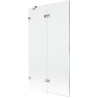 Mexen Lunar badscherm 2-delig links 100 x 150 cm, transparant, chroom - 897-100-100-01-00-L