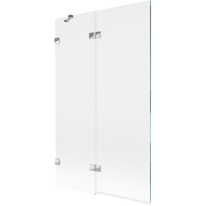 Mexen Lunar Wannenfaltwand, 2-teilig, links, 110 x 150 cm, transparent, chrom - 897-110-100-01-00-L