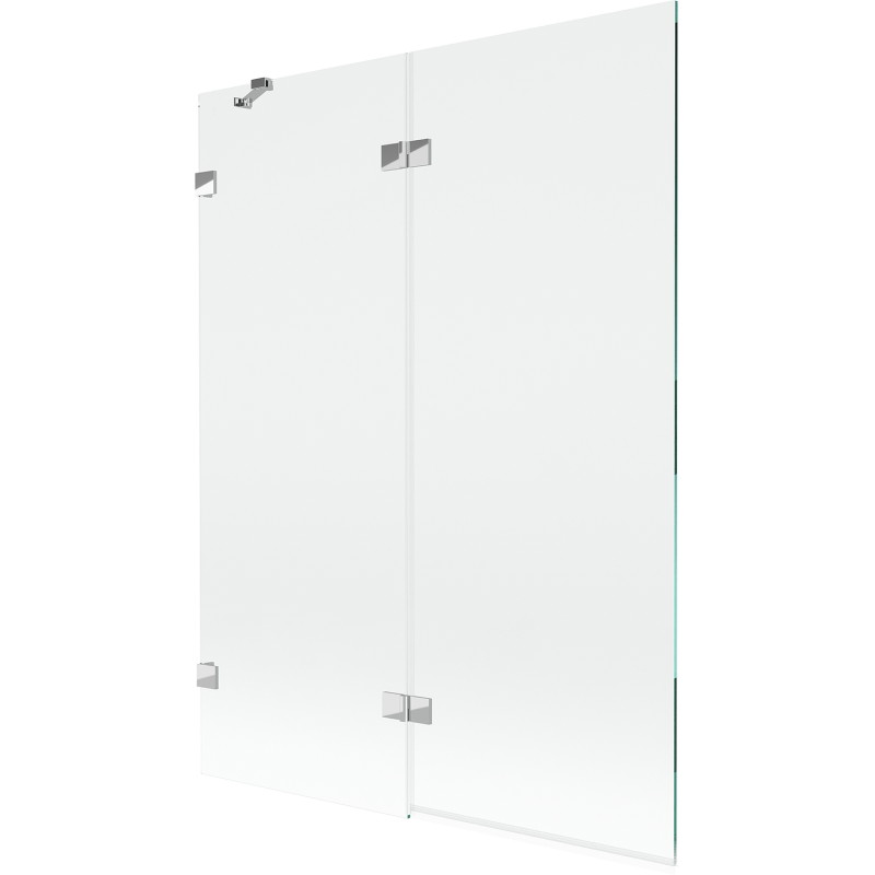 Mexen Lunar dvostruki lijevi paravan za kadu 130 x 150 cm, proziran, krom - 897-130-100-01-00-L