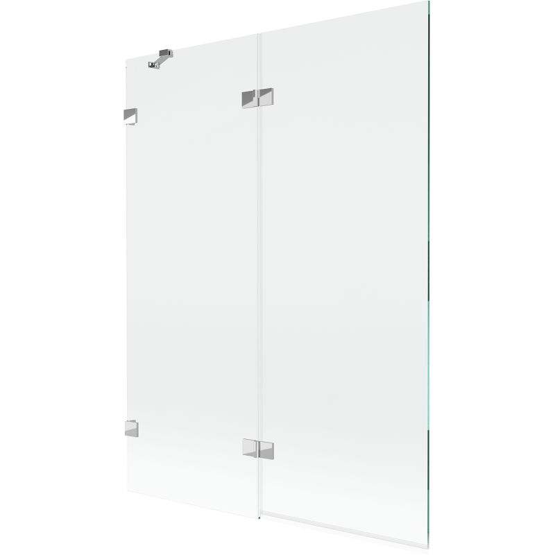 Paravent de bain Mexen Lunar à 2 battants, gauche, 130 x 150 cm, transparent, chrome - 897-130-100-01-00-L