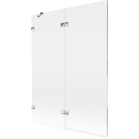 Mexen Lunar badwand 2-delig links 130 x 150 cm, transparant, chroom - 897-130-100-01-00-L