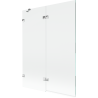 Mexen Lunar badwand 2-delig links 130 x 150 cm, transparant, chroom - 897-130-100-01-00-L