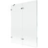 Paravent de bain Mexen Lunar à 2 battants, gauche, 130 x 150 cm, transparent, chrome - 897-130-100-01-00-L