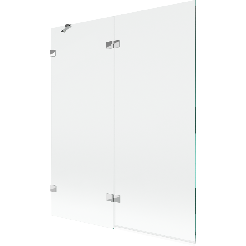 Mexen Lunar 2-delad badkarsskärm vänster 140 x 150 cm, transparent, krom - 897-140-100-01-00-L