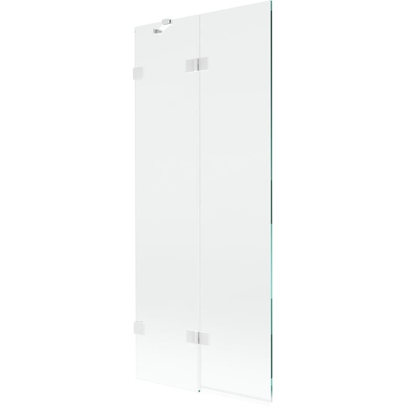 Mexen Lunar kahe tiivaga vanniseinasirm, vasakpoolne, 80 x 150 cm, läbipaistev, valge - 897-080-100-20-00-L
