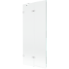 Mexen Lunar kahe tiivaga vanniseinasirm, vasakpoolne, 80 x 150 cm, läbipaistev, valge - 897-080-100-20-00-L
