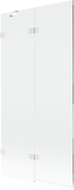 Mexen Lunar 2-panel left shower screen 90 x 150 cm, transparent, white - 897-090-100-20-00-L
