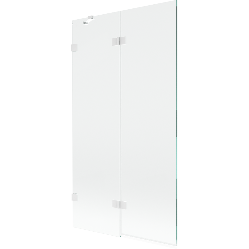 Mexen Lunar 2-krilna kopalniška zaslona, leva 100 x 150 cm, prozorna, bela - 897-100-100-20-00-L