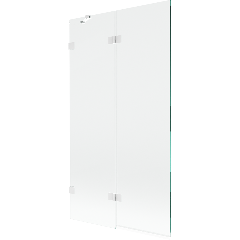 Mexen Lunar parawan nawannowy 2-skrzydłowy lewy 100 x 150 cm, transparent, biały - 897-100-100-20-00-L