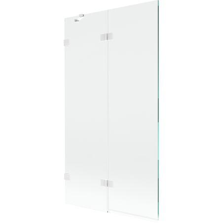 Mexen Lunar 2-flügelige Badezimmertür links 100 x 150 cm, transparent, weiß - 897-100-100-20-00-L