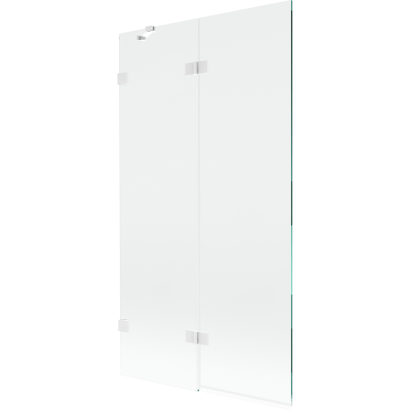 Mexen Lunar 2-panel left shower screen 100 x 150 cm, transparent, white - 897-100-100-20-00-L