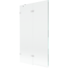 Mexen Lunar badwand 2-delig links 100 x 150 cm, transparant, wit - 897-100-100-20-00-L