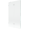 Mexen Lunar parawan nawannowy 2-skrzydłowy lewy 100 x 150 cm, transparent, biały - 897-100-100-20-00-L