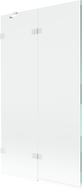 Mexen Lunar paraván de ducha de 2 hojas, izquierdo 100 x 150 cm, transparente, blanco - 897-100-100-20-00-L