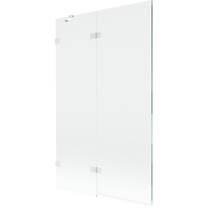 Mexen Lunar dvokrilni lijevi paravan za kadu 110 x 150 cm, proziran, bijeli - 897-110-100-20-00-L