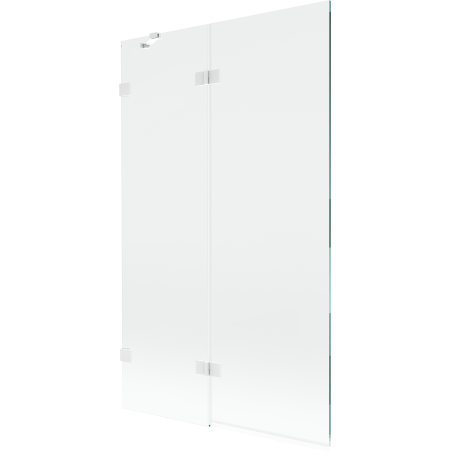 Mexen Lunar badwand 2-delig links 110 x 150 cm, transparant, wit - 897-110-100-20-00-L