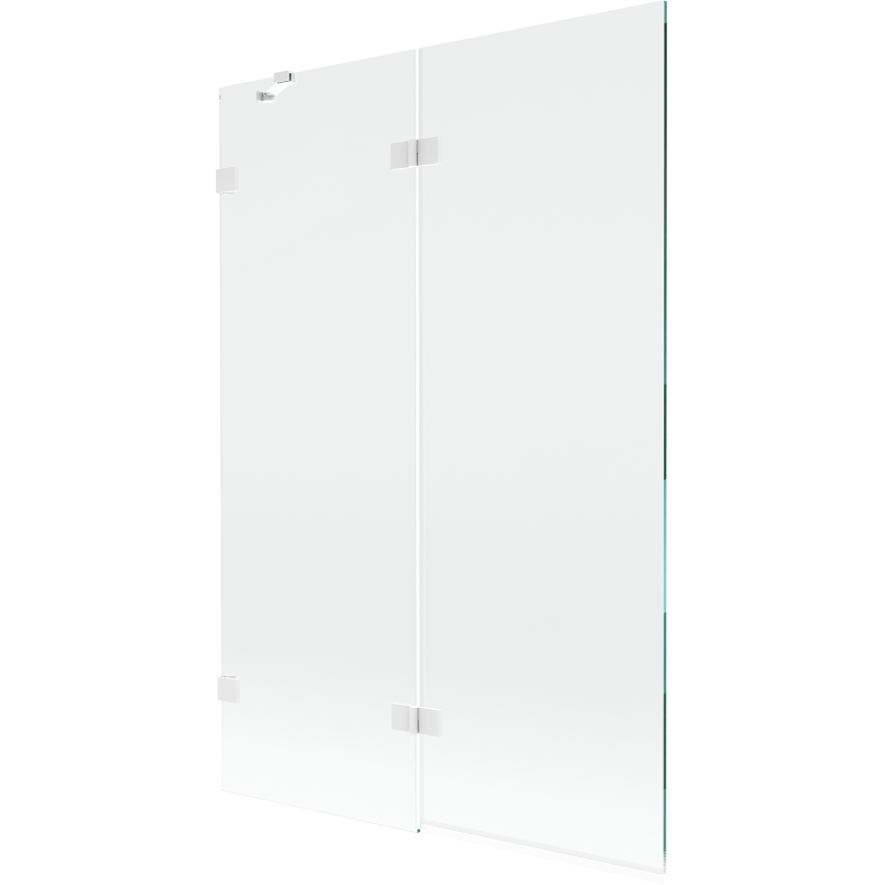 Mexen Lunar Badewannenfaltwand 2-teilig links 120 x 150 cm, transparent, weiß - 897-120-100-20-00-L