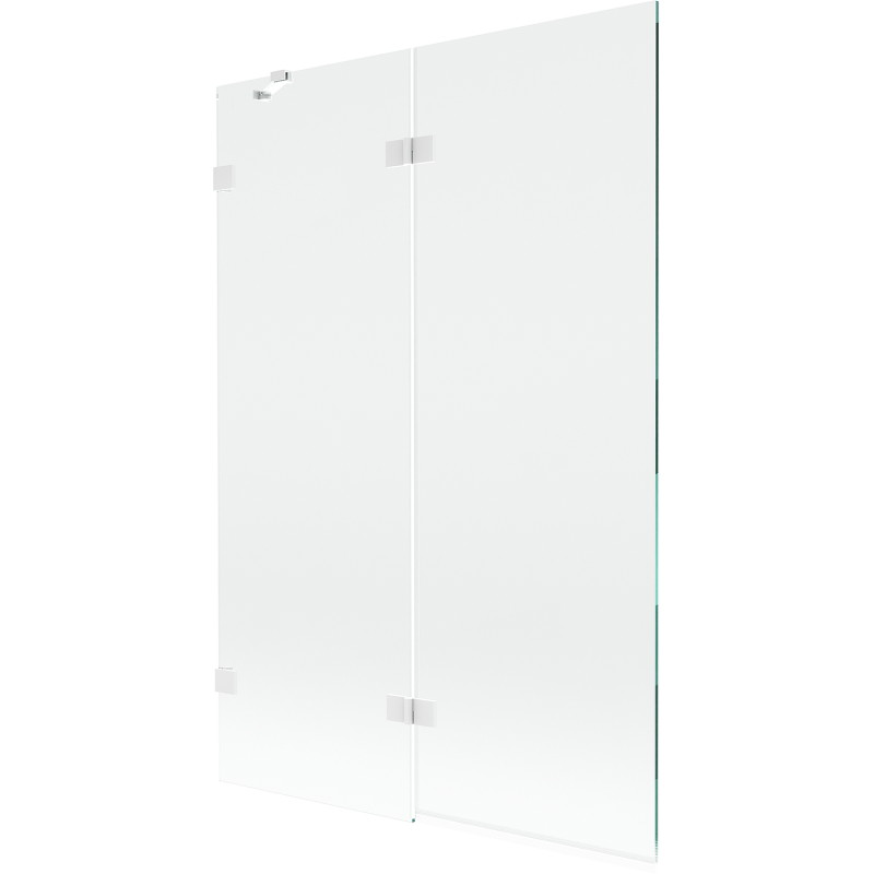 Mexen Lunar paravan za kadu 2-krilni lijevi 120 x 150 cm, proziran, bijeli - 897-120-100-20-00-L