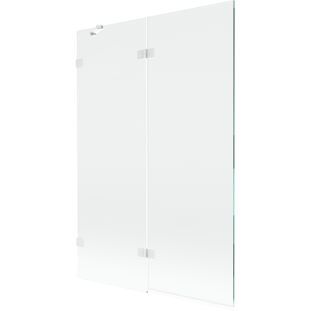 Mexen Lunar Badewannenfaltwand 2-teilig links 120 x 150 cm, transparent, weiß - 897-120-100-20-00-L
