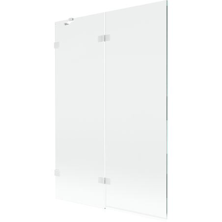 Mexen Lunar paroi de baignoire à 2 battants gauche 120 x 150 cm, transparent, blanc - 897-120-100-20-00-L
