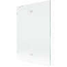 Mexen Lunar badwand tweevleugelig links 120 x 150 cm, transparant, wit - 897-120-100-20-00-L