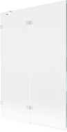 Mexen Lunar badwand tweevleugelig links 120 x 150 cm, transparant, wit - 897-120-100-20-00-L