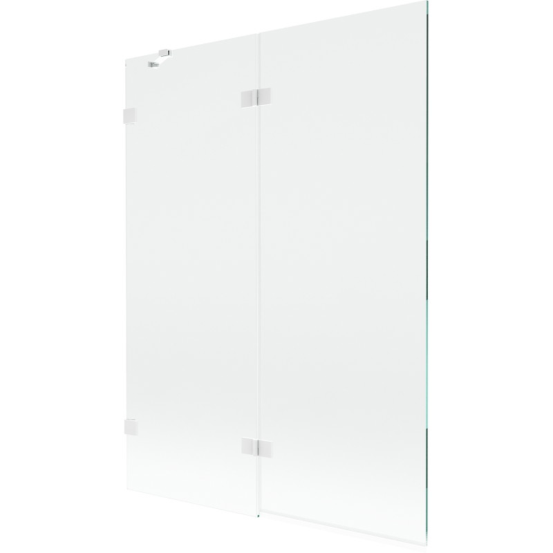 Mexen Lunar 2-panel left bath screen 130 x 150 cm, transparent, white - 897-130-100-20-00-L