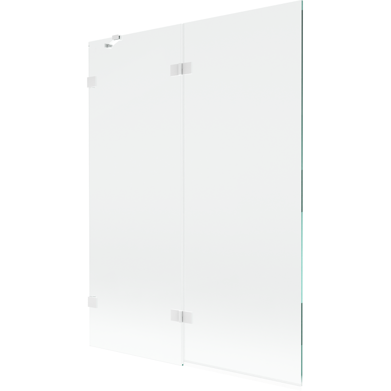 Mexen Lunar parawan nawannowy 2-skrzydłowy lewy 130 x 150 cm, transparent, biały - 897-130-100-20-00-L