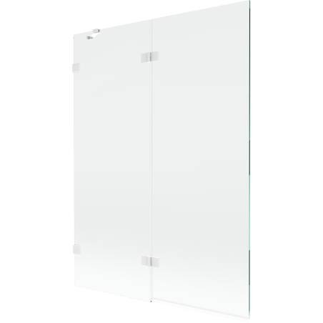 Mexen Lunar parawan nawannowy 2-skrzydłowy lewy 130 x 150 cm, transparent, biały - 897-130-100-20-00-L
