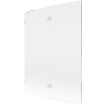 Mexen Lunar 2-panel left bath screen 130 x 150 cm, transparent, white - 897-130-100-20-00-L