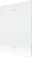 Mexen Lunar duschvägg 2-delad vänster 130 x 150 cm, transparent, vit - 897-130-100-20-00-L