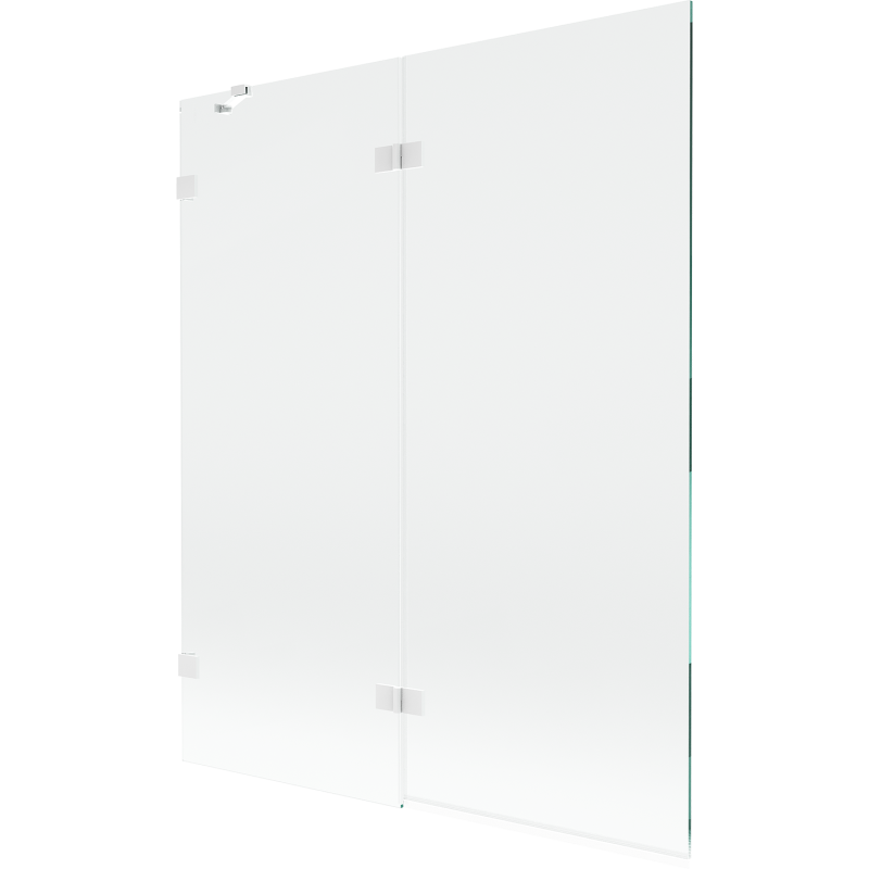 Mexen Lunar 2-faldig duschvägg vänster 140 x 150 cm, transparent, vit - 897-140-100-20-00-L