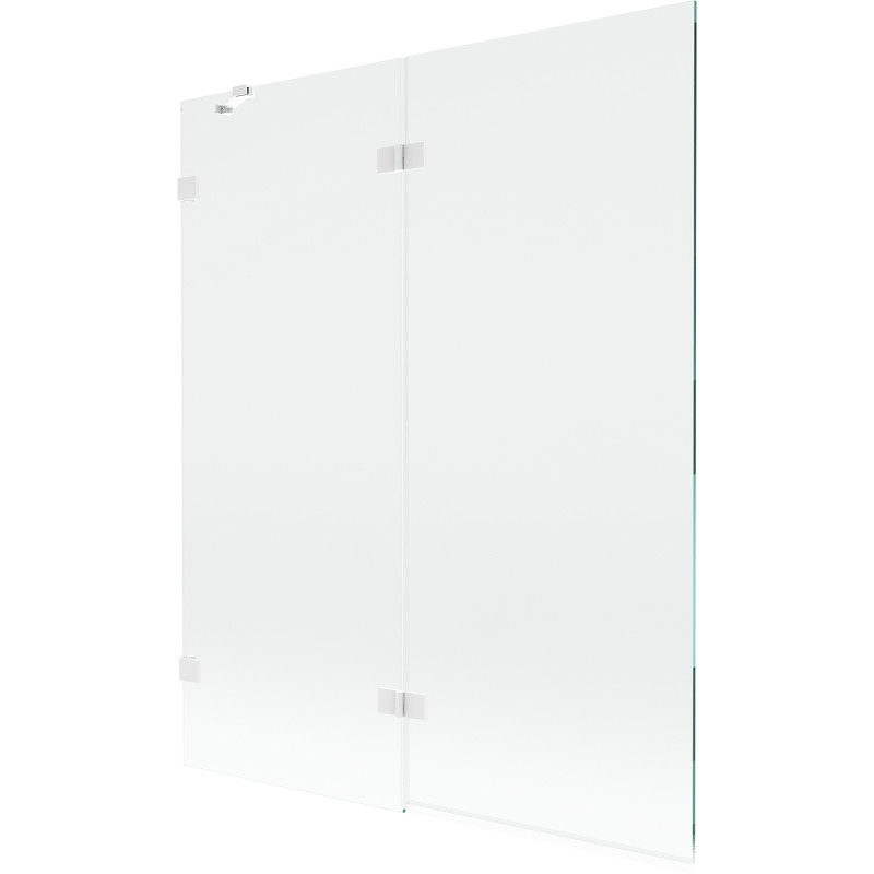 Mexen Lunar parawan nawannowy 2-skrzydłowy lewy 140 x 150 cm, transparent, biały - 897-140-100-20-00-L