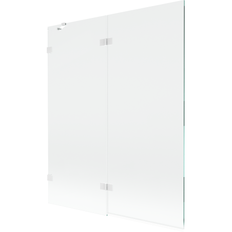 Mexen Lunar parawan nawannowy 2-skrzydłowy lewy 140 x 150 cm, transparent, biały - 897-140-100-20-00-L