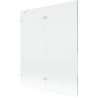 Mexen Lunar parawan nawannowy 2-skrzydłowy lewy 140 x 150 cm, transparent, biały - 897-140-100-20-00-L